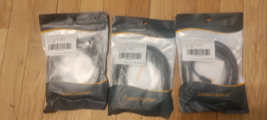 Lot of 3 Cat6 Ethernet Cable 90 Degree Downward Right Angle,  9.8 Feet 3... - $34.64