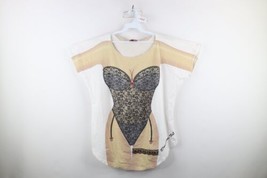 Vtg 90s Streetwear Womens OSFA All Over Print Sexy Lady Beach Swimming T... - £33.23 GBP