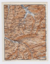 1911 Original Antique Map Of Muotathal Muota Valley Alps Switzerland - $24.46