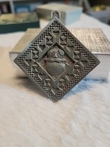 Vtg Catherine Grunewald Pewter Christmas Ornament A Quilt for Claus 1996 Santa - £10.57 GBP