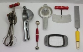 7 VTG Kitchen Utensil Tool Lot Press Juicer Spreader Melon Baller Mixer Foley US - £19.32 GBP