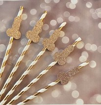 Bachelorette Straws, Rose Gold Penis Straws, bachelorette party deco 10 Ct - $9.41