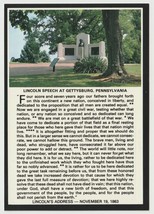 Lincolns Address 1863 Gettysburg National Military Park Vintage Post Card - $4.46