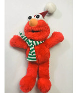 Sesame Street Tyco Always Huggable Plush 14&quot; Elmo in Santa Cap &amp; Holiday... - £14.93 GBP