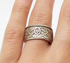 925 Sterling Silver - Vintage Modernist Celtic Band Ring Sz 6.5 - RG3102 - £30.33 GBP