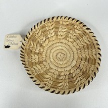 Tohono O&#39;odham 5&quot; Basket Tray Papago Native American Hand Woven Yucca Be... - $60.00