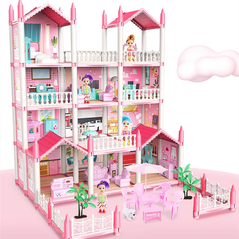 Children&#39;s Doll House,DIY Pretend Games To Build Assembled Toy Sets,Toy House - £49.94 GBP+