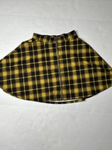 NEW MIDNIGHT HOUR Yellow Black Plaid Print Zipper Front A Line Skirt Small - $12.86