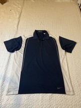 Nike Golf Men&#39;s XLarge Dri Fit Short Sleeve Polo Shirt Navy Blue - $23.38