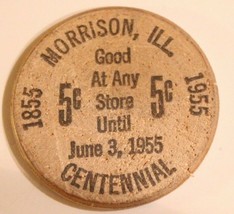 Vintage Morrison Illinois Wooden Nickel VFW 1955 - $5.93
