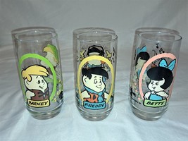 3 Flintstone Kids 1986 Pizza Hut Drinking Glasses Hanna-Barbera - $16.00