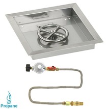 American Fireglass SS-SQPMKIT-P-12 12 in. Square Stainless Steel Drop-In... - $372.12