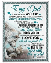 Wolf Father &amp; Son Blanket You Are the World I Love You Fleece Blankets Gift - £45.73 GBP+