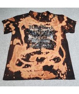 Hard Rock Cafe Hollywood Florida V-Neck T-Shirt Bleached Black Guitar Wo... - $16.44