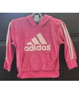 Adidas Baby Girl&#39;s Pink Velour Track Hoodie Approx 18 Months No Size Tag... - £23.59 GBP