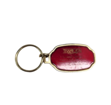 Gold Toned Metal Red Enamel Thank You Bank Advertising Key Chain - £7.12 GBP