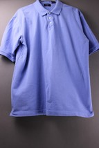 Dockers Polo Shirt Mens Large Blue logo Collar Short Sleeve Button Golf - £6.69 GBP