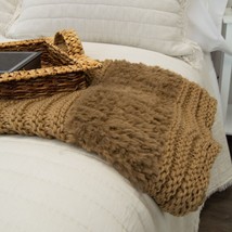 Donna Sharp Plush Faux Fur Cozy Knitted Blanket Throw Premium Soft Chic Bedding - £47.92 GBP