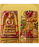 Thai Amulet Somdej Style With Gemstone Front And Relic Back, Cultural Ke... - $726.22 MXN