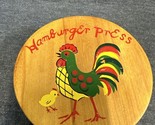 Vintage MCM Hamburger Press Wood Painted Rooster Good Condition 4.75” Di... - £7.75 GBP