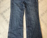 Michael Kors Jeans Women 10 Petite Blue Cotton Blend White Stitch Wide Leg - $32.40