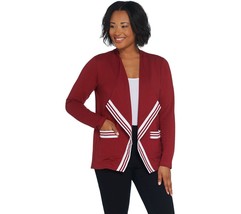 Demin &amp; Co. Active French Terry Open Front Jacket w/   XX-Large Cranberry - £15.24 GBP