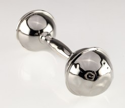 Tiffany &amp; Co. Vintage Old Style Sterling Silver Dumbell Baby Rattle Some Wear - £233.32 GBP