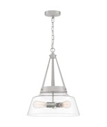 Quoizel Abbott 3-Lt Brushed Nickel Traditional Seeded Glass Bowl Hanging... - £54.17 GBP
