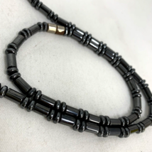 Hematite Beaded 22 in Necklace and 9 in Bracelet Strong Magnetic Used Vintage - £7.95 GBP