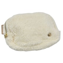 Wantable Belt Bag 9x6x2 Winter White Fleece Gold Colored Adjustable Stra... - $17.82