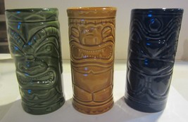 Tiki Glass Bar Tumblers  Accoutrements set of 3 - £14.97 GBP