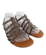 POP Ecstatic Women&#39;s 8 Taupe Faux Leather Slingback Strap Flat Sandals - $32.94 CAD