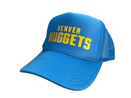 New Denver Nuggets Script Blue Hat 5 Panel High Crown Trucker Snapback Sport - £18.64 GBP