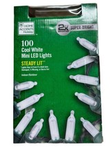 Home Accents Holiday LED 100 String Mini Lights Cool White Super Bright NEW - $17.81