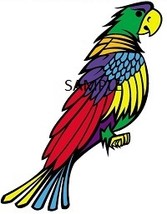COLOURFUL PARROT CROSS STITCH CHART - $10.00