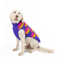 Flower Power Dog Sweater Chilly Dog Hand Knit Wool  XXS-XXXL Puppy Pet Girly Fun - £24.23 GBP+