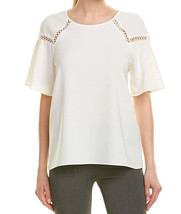 Vince Camuto Womens Short Sleeve Cutout Top,Antique White,Small - $94.80