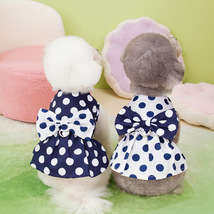Polka Dot Vest Skirt, Puppy Dress, Pet Cat and Dog Clothes, Summer Pet Clothing - £17.27 GBP