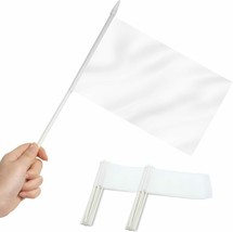 Anley White Mini Flag 12 Pack Hand Held Small Miniature Solid White Blank Flags - £6.32 GBP