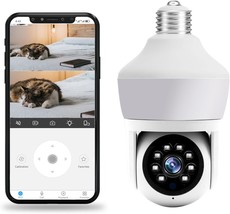 Light Bulb Camera Outdoor Indoor 2K 3Mp Home Security Cameras,, 24/7 Recording - £26.27 GBP