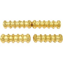 Bali Octagon Tube Gold Plated Beads 23mm 15 Grams 4Pcs Approx. - £5.38 GBP