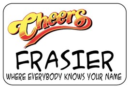 CHEERS BAR FRASIER cast Name Badge with magnet Fastener Halloween Costume Cospla - £12.70 GBP