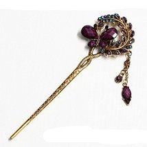 Chinese Traditional Metal Shinning Butterfly Ladies/ Girls Hair Stick, PURPLE