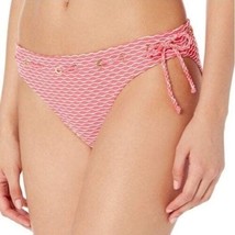 Jessica Simpson Twiggy Stripe Textured Hipster Bottom Melon Pink Large New - $19.75