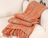 Rust Orange Throw Blanket For Couch, Fall Throw Blankets Fall Decor Hall... - $51.29