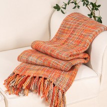Rust Orange Throw Blanket For Couch, Fall Throw Blankets Fall Decor Halloween De - £42.52 GBP
