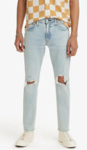 LEVIS Mens 512 Slim Taper Jeans Dolf Light Indigo Destructed Size 34x32 $69 -NWT - £28.66 GBP