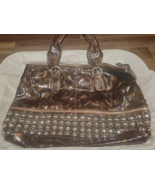 Brown Handbag With Silver Studs 20&quot;W x 13&quot;T - £10.54 GBP