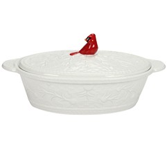 Temp-tations Nostalgic Holly Berry Sculptural 2-qt Baker in White - £155.06 GBP