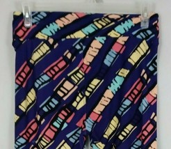 New LuLaRoe Tall &amp; Curvy Leggings Purple With Colorful Film Strip Design - £12.20 GBP